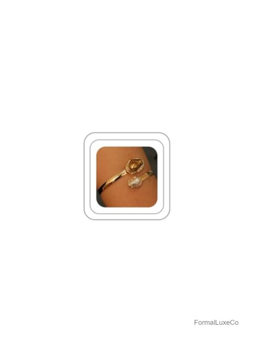 Gold Pearl Arm Cuff Bracelet Upper Arm Bangle Minimalist Armband Jewelry Women